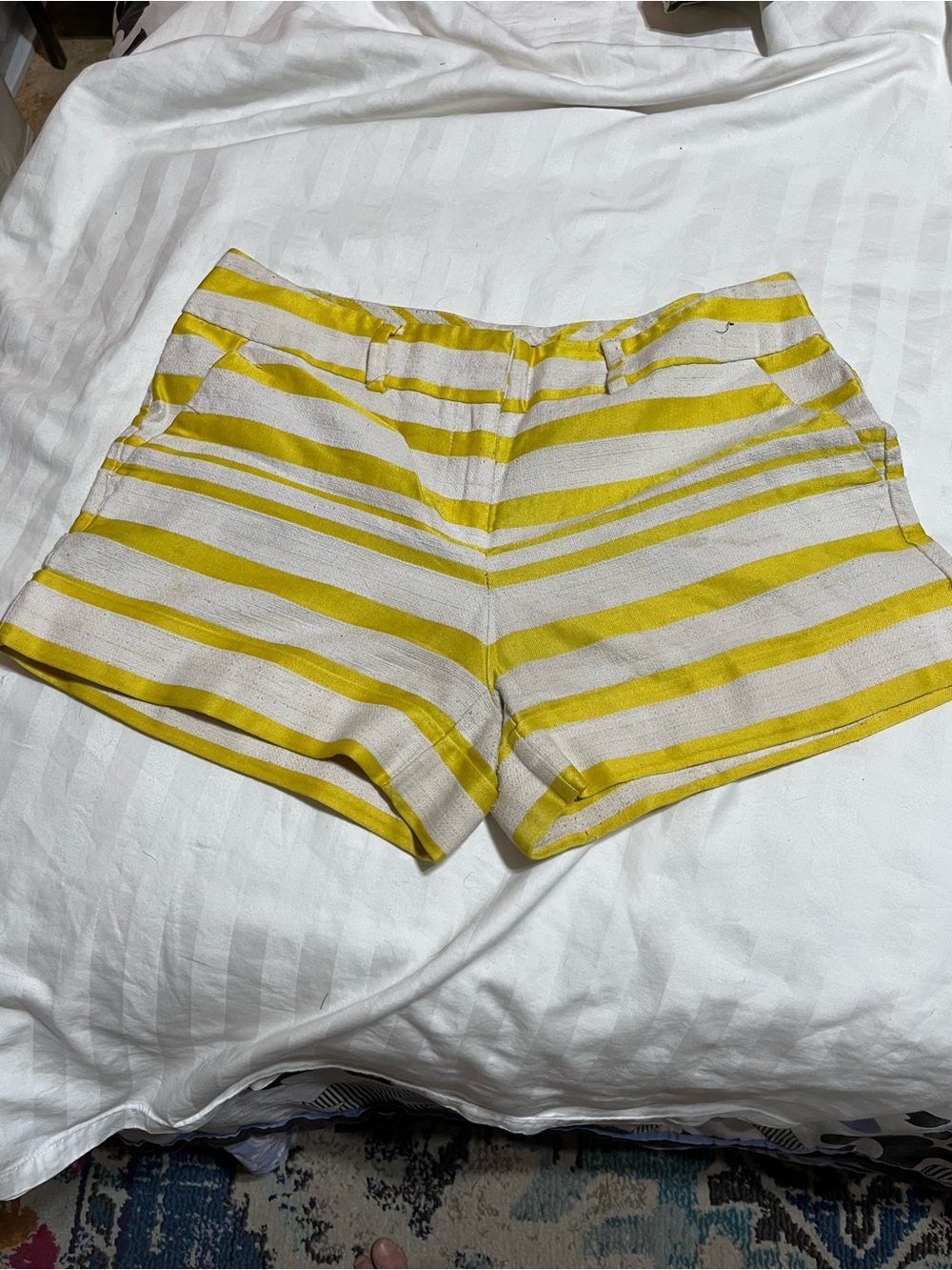 Striped Yellow and White Women’s Bermuda Shorts.
18-21